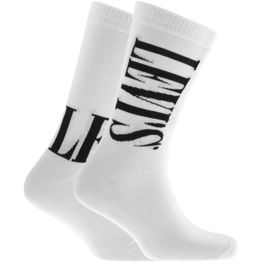 Alternative Image for ProductLevis Tall Logo 2 Pack Socks White1